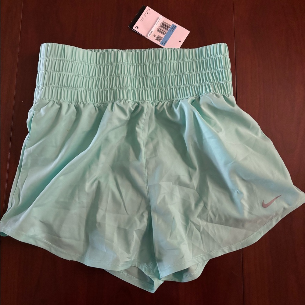 NWT Nike M drift fit wide waistband shorts blue/aqua/green